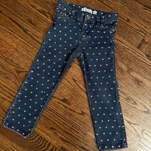 Adorable 5T Heart Skinny Jeans - New Condition